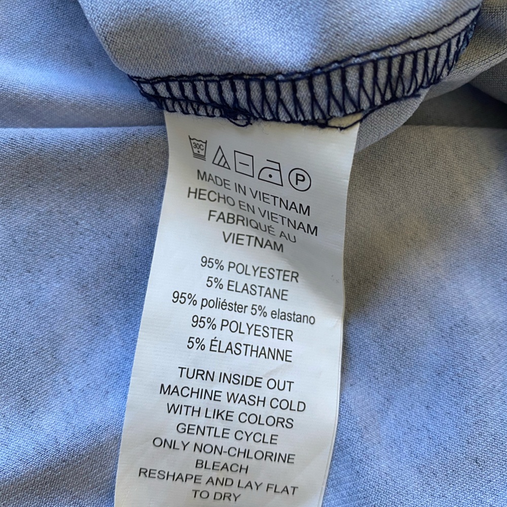 MICHAEL KORS Sleeveless Tie Dyed Denim Blue Lace Up Neck Tank Mini Dress Size L - Picture 13 of 14